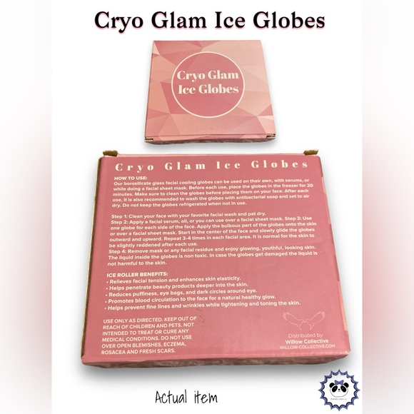 ⭐️ 3 for $22- Willow Collective | Cryo Glam Pink Cooling Globes, Set of 2, NIB - Picture 4 of 6